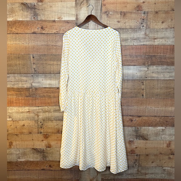 Vila midi dress with balloon sleeve in yellow spot - Picture 10 of 15